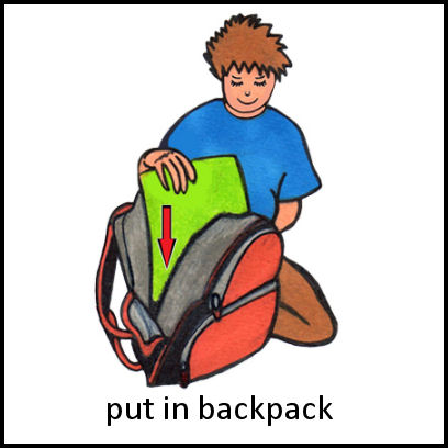Put in backpack